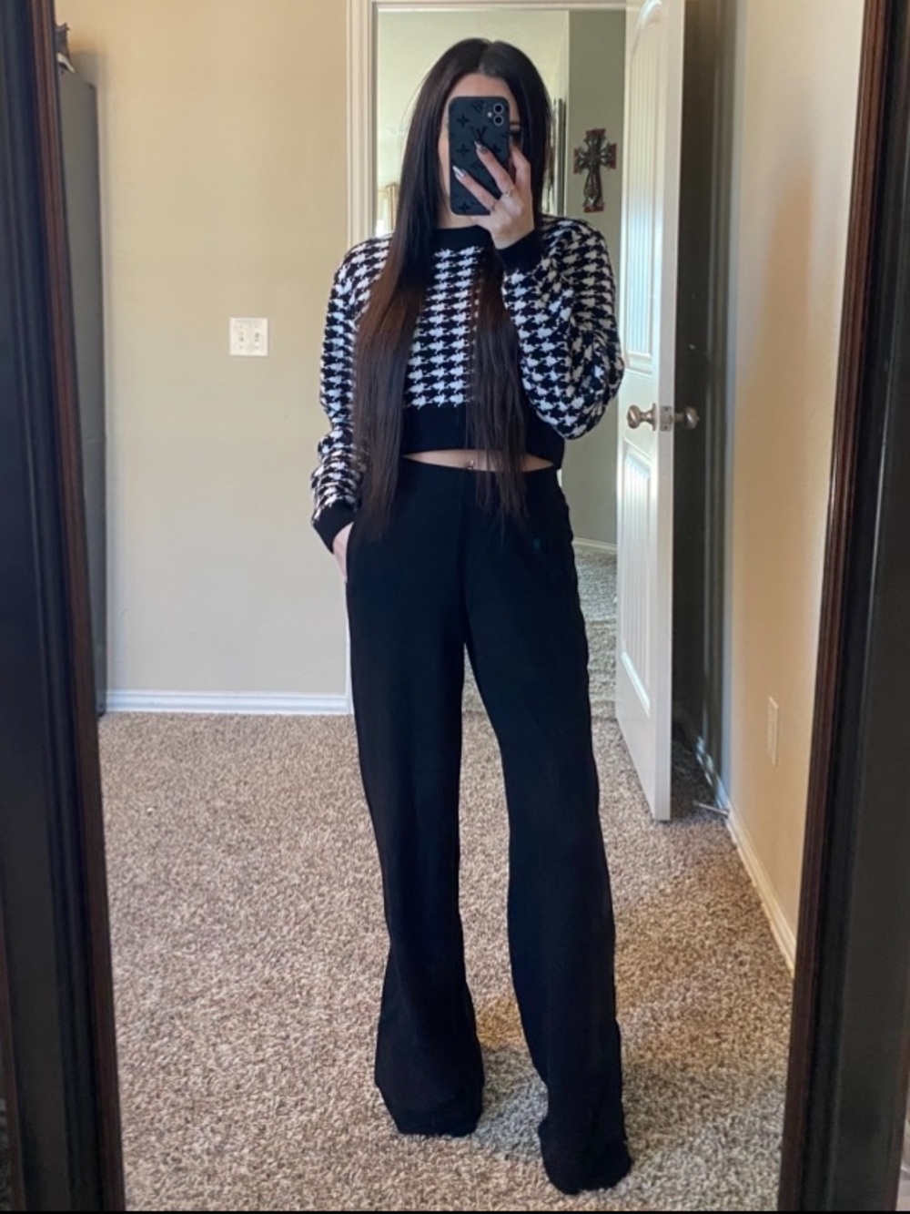 Melloday Nordstrom black soft wide leg pants XS New